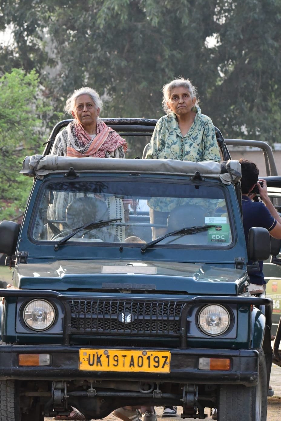 Guests enjoying a jeep safari in Jim Corbett