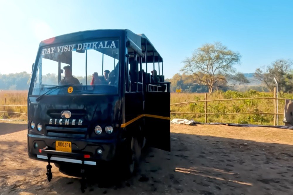 Canter safari vehicle in Dhikala Zone, Jim Corbett