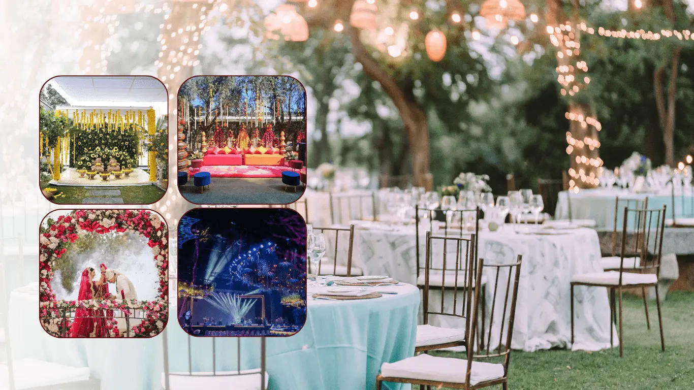 Destination wedding setup at a resort in Jim Corbett